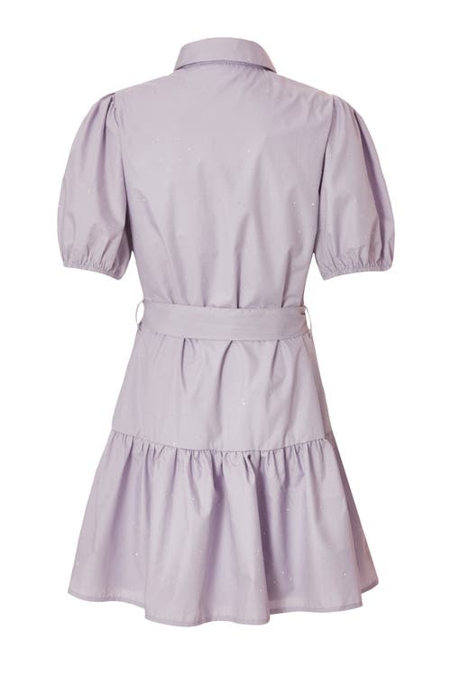 QUIZ QUIZ DIAMANTE DETAIL COTTON SHIRT DRESS