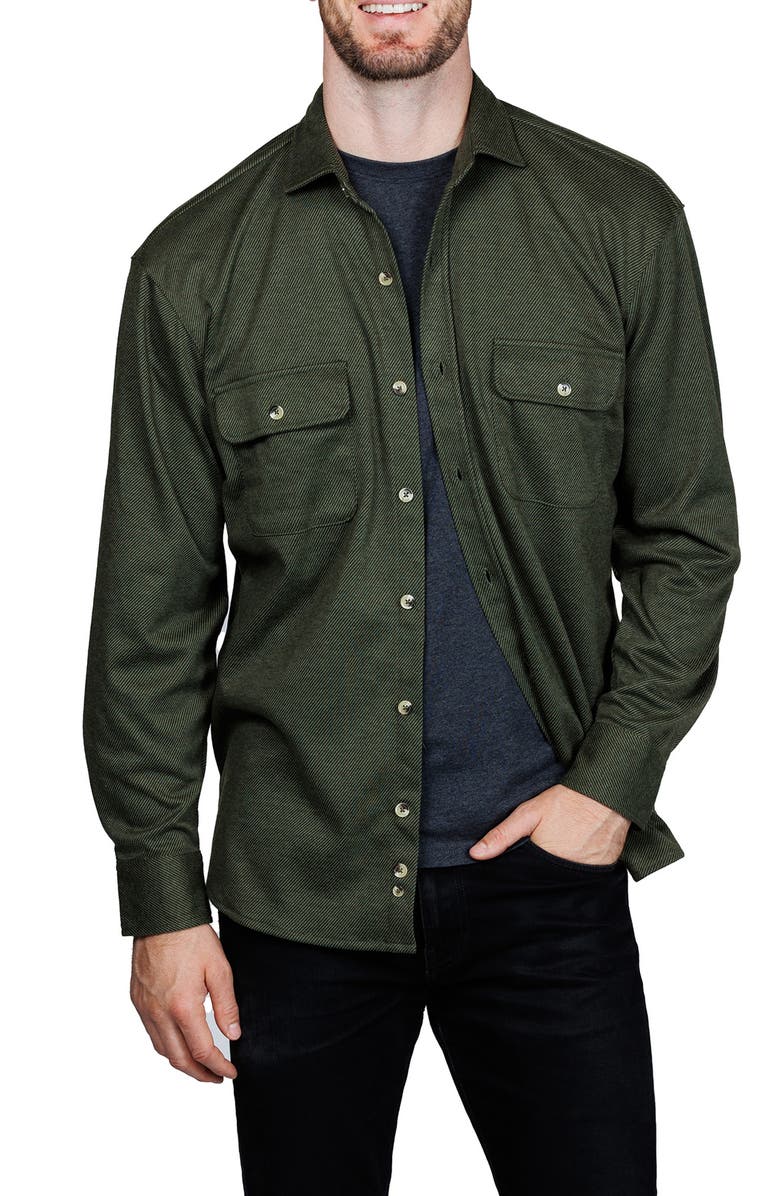 TailorByrd Mélange Solid Shirt Jacket, Alternate, color, Olive