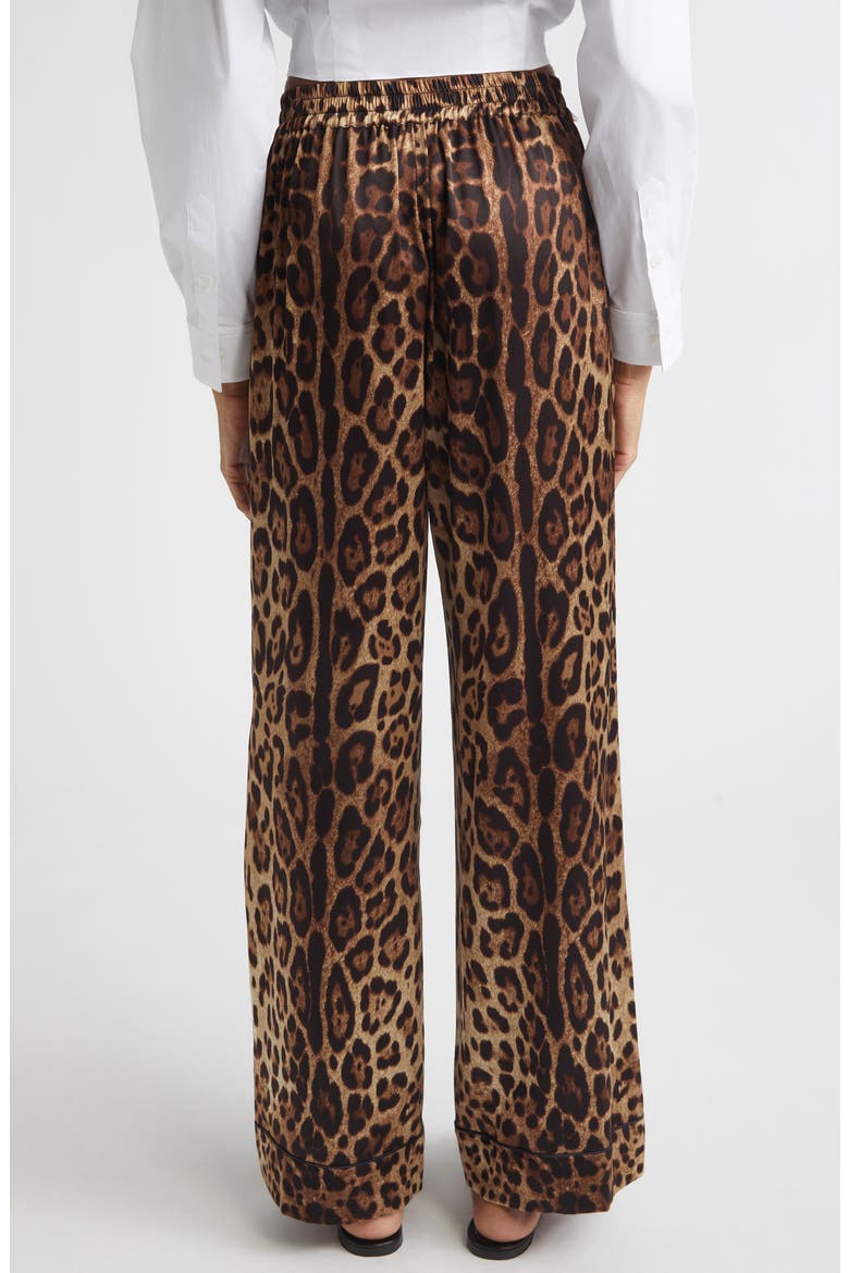 Leopard Print Wide Leg Stretch Silk Satin Pajama Pants, Alternate, color, HY13M LEO NEW