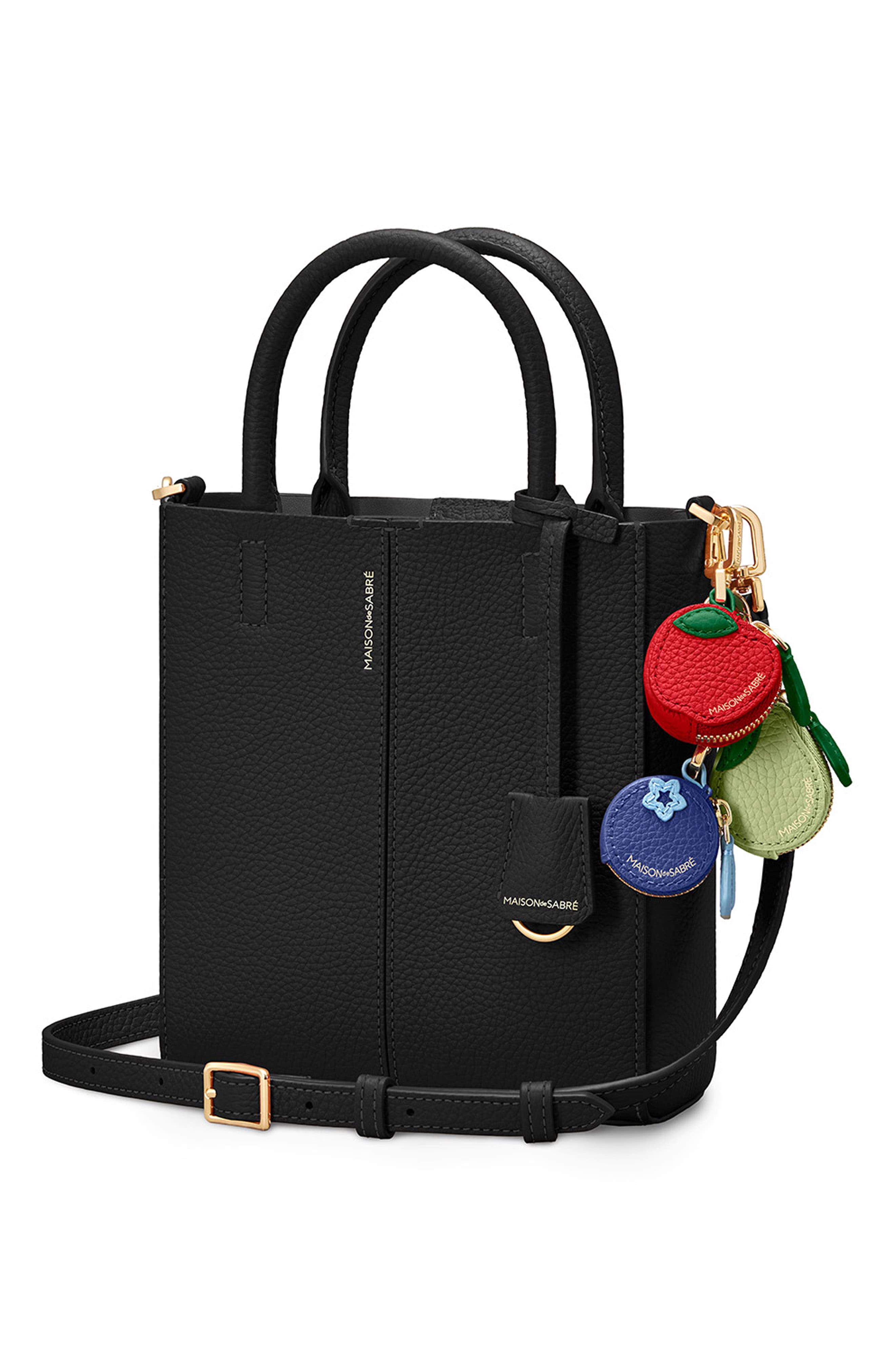 MAISON de SABRÉ Mini Leather Soft Tote, Alternate, color, Rouge Noir