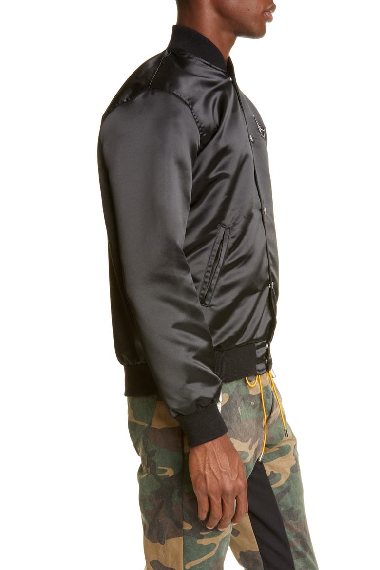 Varsity Bomber Jacket (Nordstrom Exclusive), Alternate, color, BLACK