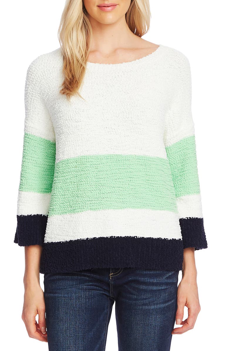 Vince Camuto Colorblock Teddy Knit Sweater, Main, color,