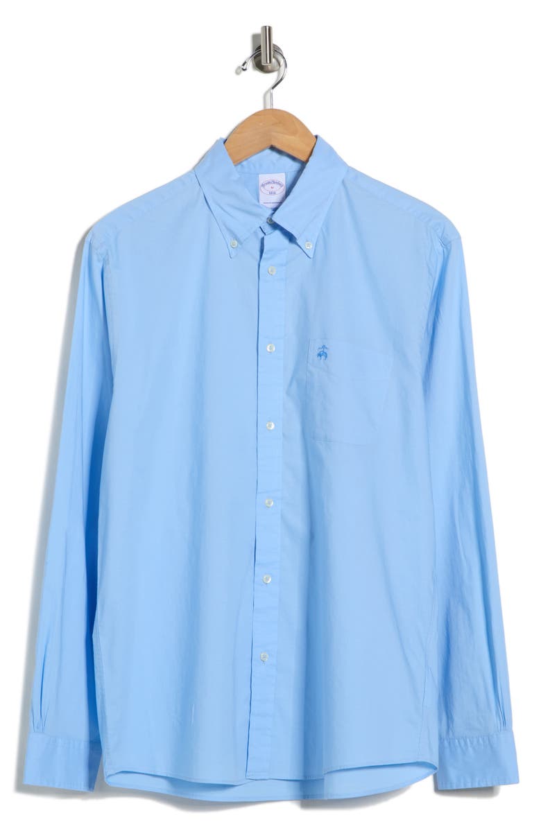 Brooks Brothers Solid Long Sleeve Shirt, Main, color, Light/ Pastel Blue