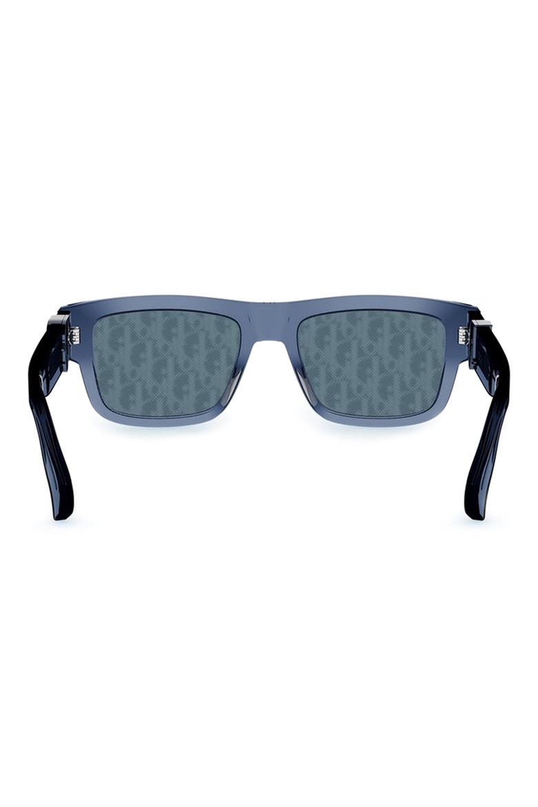 'DiorOblique S3I 52mm Mirrored Rectangular Sunglasses, Alternate, color, BLUE/ OTHER / BLUE MIRROR