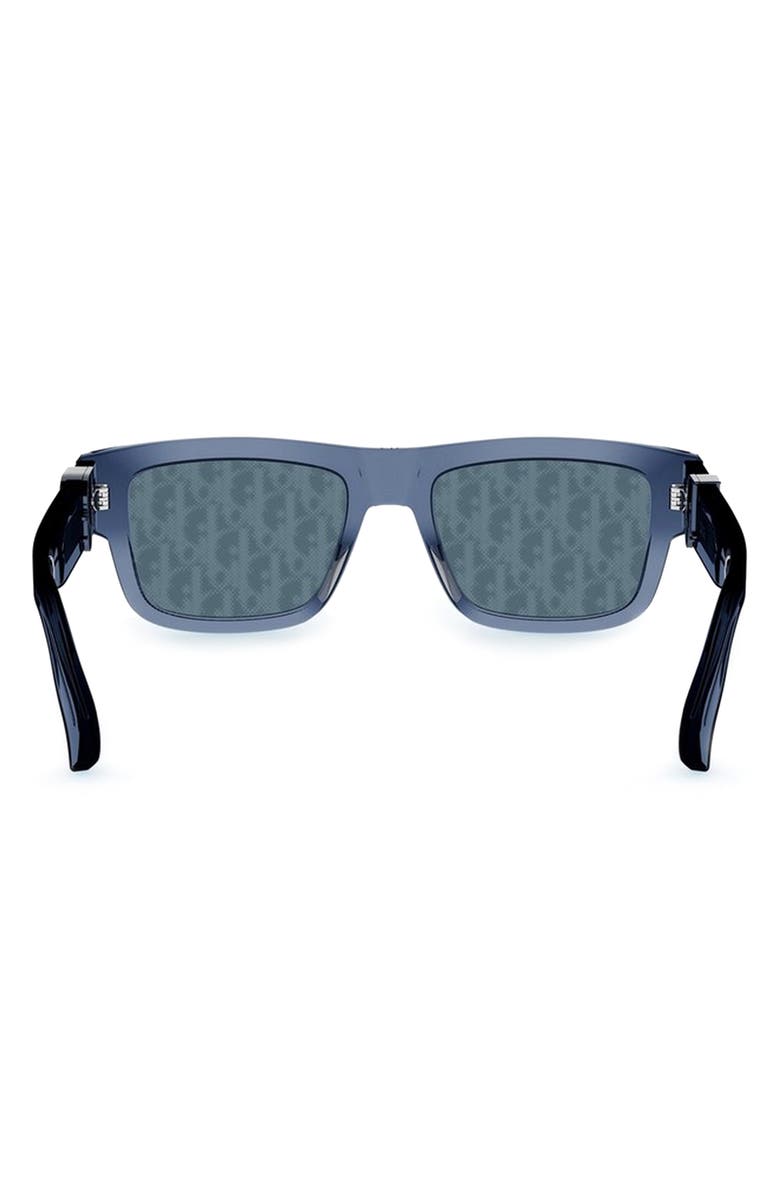 DIOR Oblique S3I 52mm Mirrored Rectangular Sunglasses, Alternate, color, Blue/ Other / Blue Mirror
