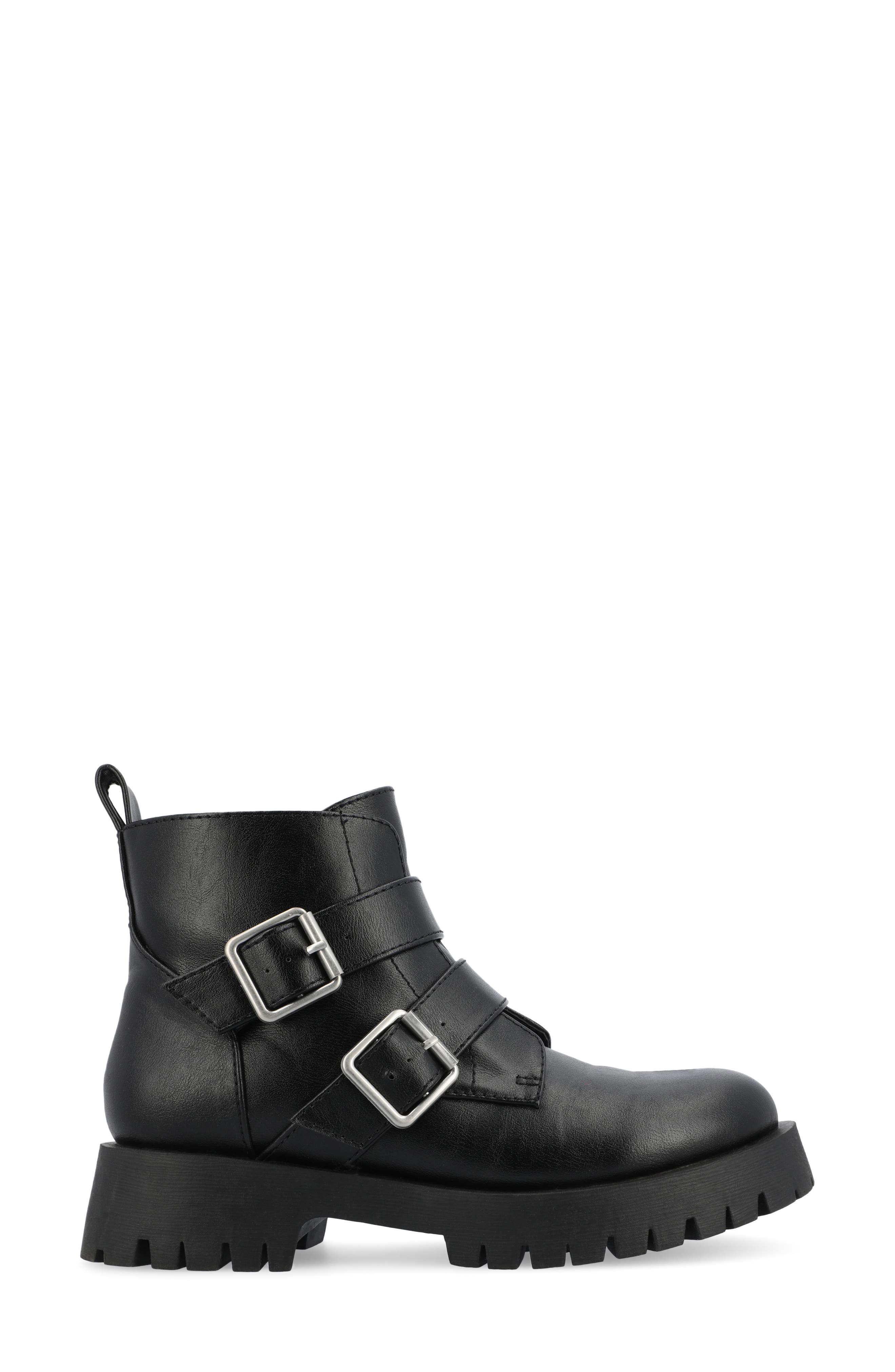 Journee Collection Maebry Buckle Bootie, Alternate, color, Black