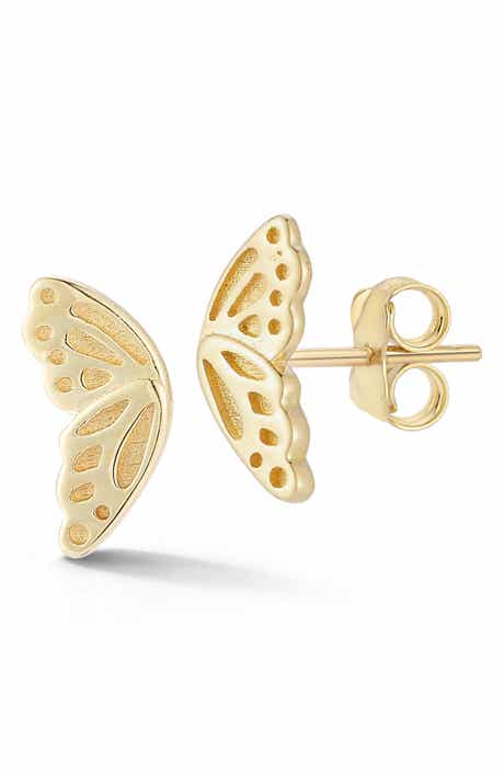 Ember Fine Jewelry 14K Gold Butterfly Stud Earrings