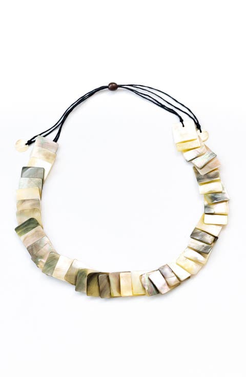 Playa Square Tiles Mother-Of-Pearl Necklace