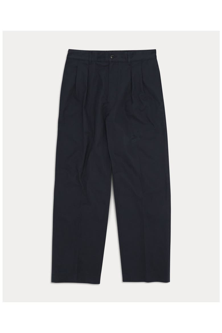 Newyork Pleated Cotton Trousers, Main, color, Blue