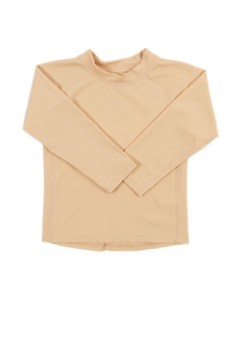 Leveret Kids Long Sleeve Rash Guard, UPF 50+ Swim Shirt, Alternate, color, Beige