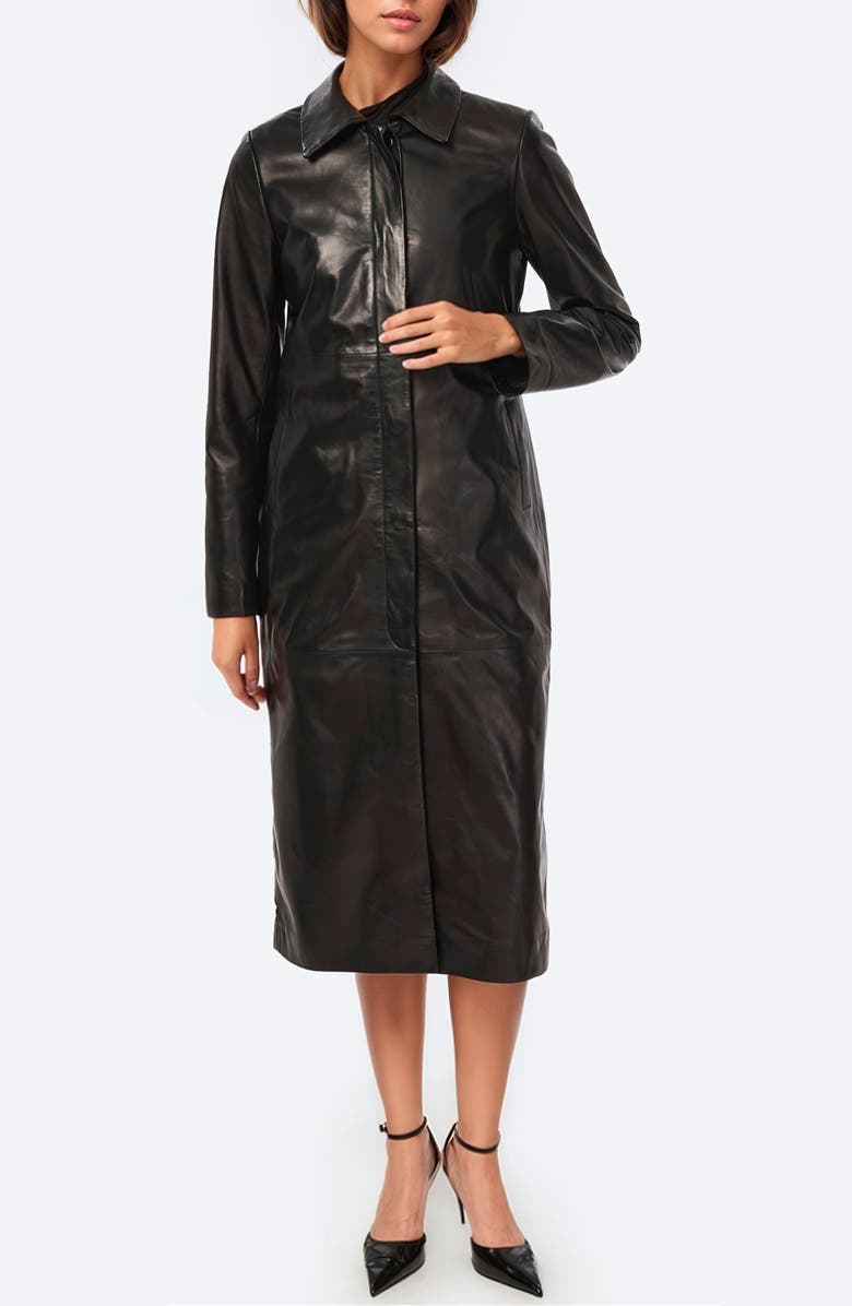 CAMI NYC Eddie Lambskin Leather Coat, Main, color, 