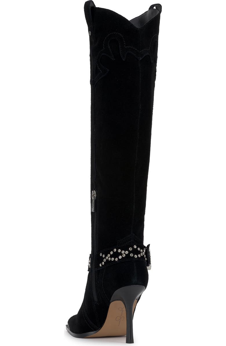Jessica Simpson Kenzin Knee High Western Boot, Alternate, color, Black Oil Suede