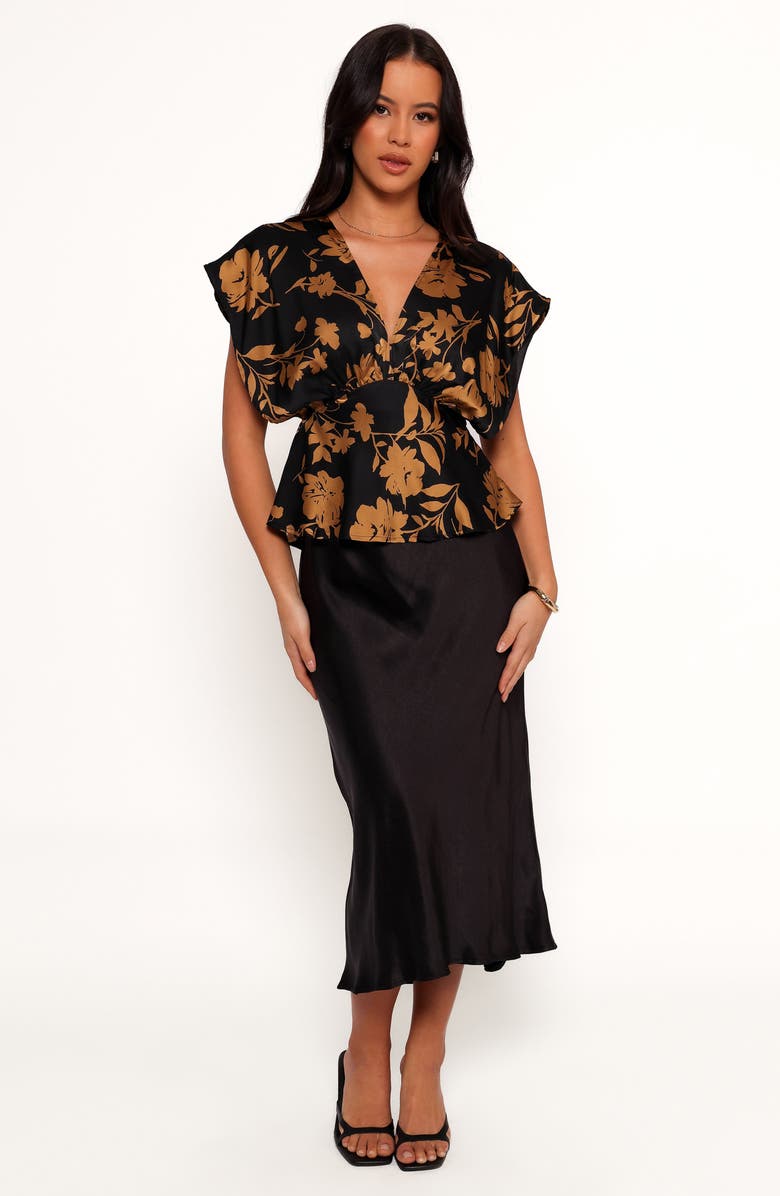 Petal & Pup Ricki Empire Waist Satin Top, Alternate, color,