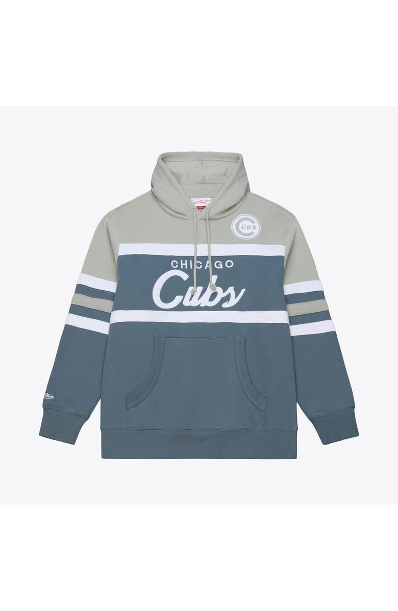 Mitchell & Ness Men's Mitchell & Ness  Gray Chicago Cubs Cooperstown Collection Thunderstorm Head Coach Hoodie, Main, color, Gray
