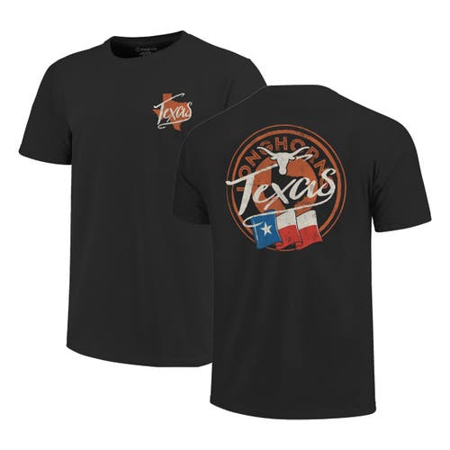 Image One Black Texas Longhorns Big & Tall State Flag Circle Hyper Local Core T-shirt