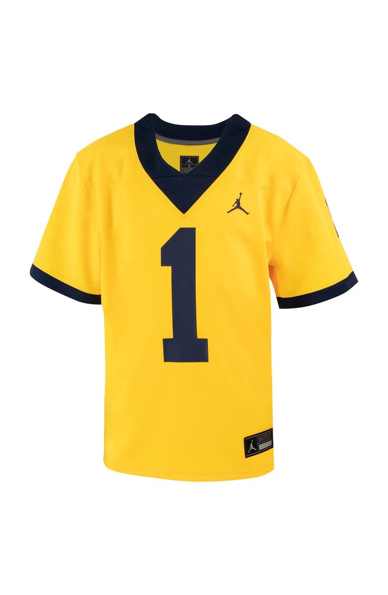 Jordan Brand Youth Jordan Brand #1 Maize Michigan Wolverines Untouchable Football Jersey, Alternate, color, 