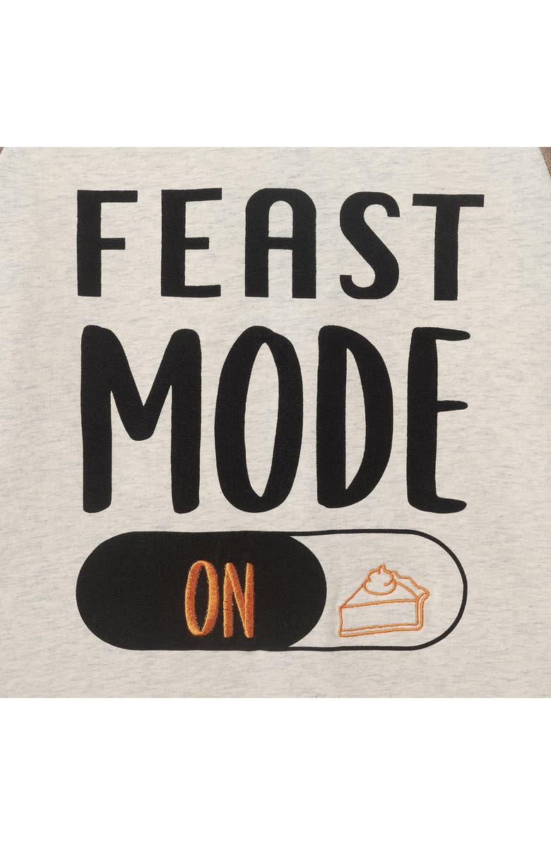 Andy & Evan Kids' Feast Mode Raglan Long Sleeve Hooded T-Shirt, Alternate, color, Beige Feast