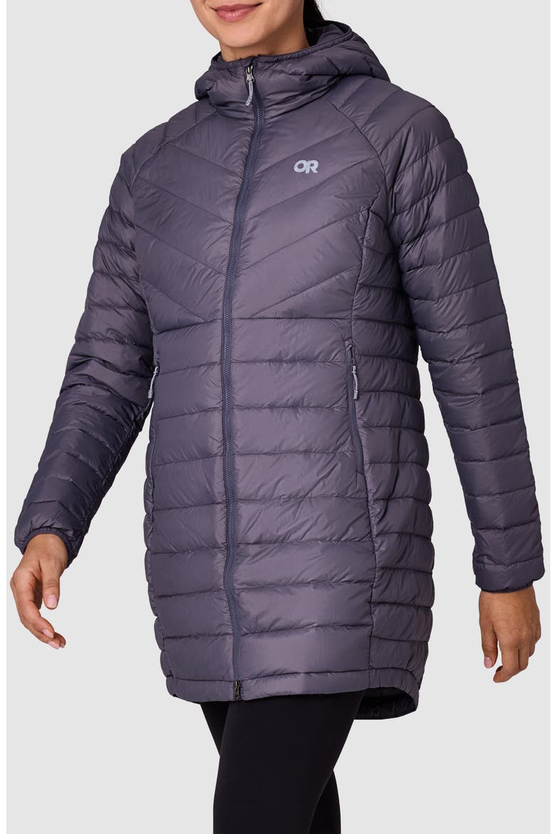 Transcendent Water Resistant 800 Fill Power Down Coat, Alternate, color, SMOKY QUARTZ