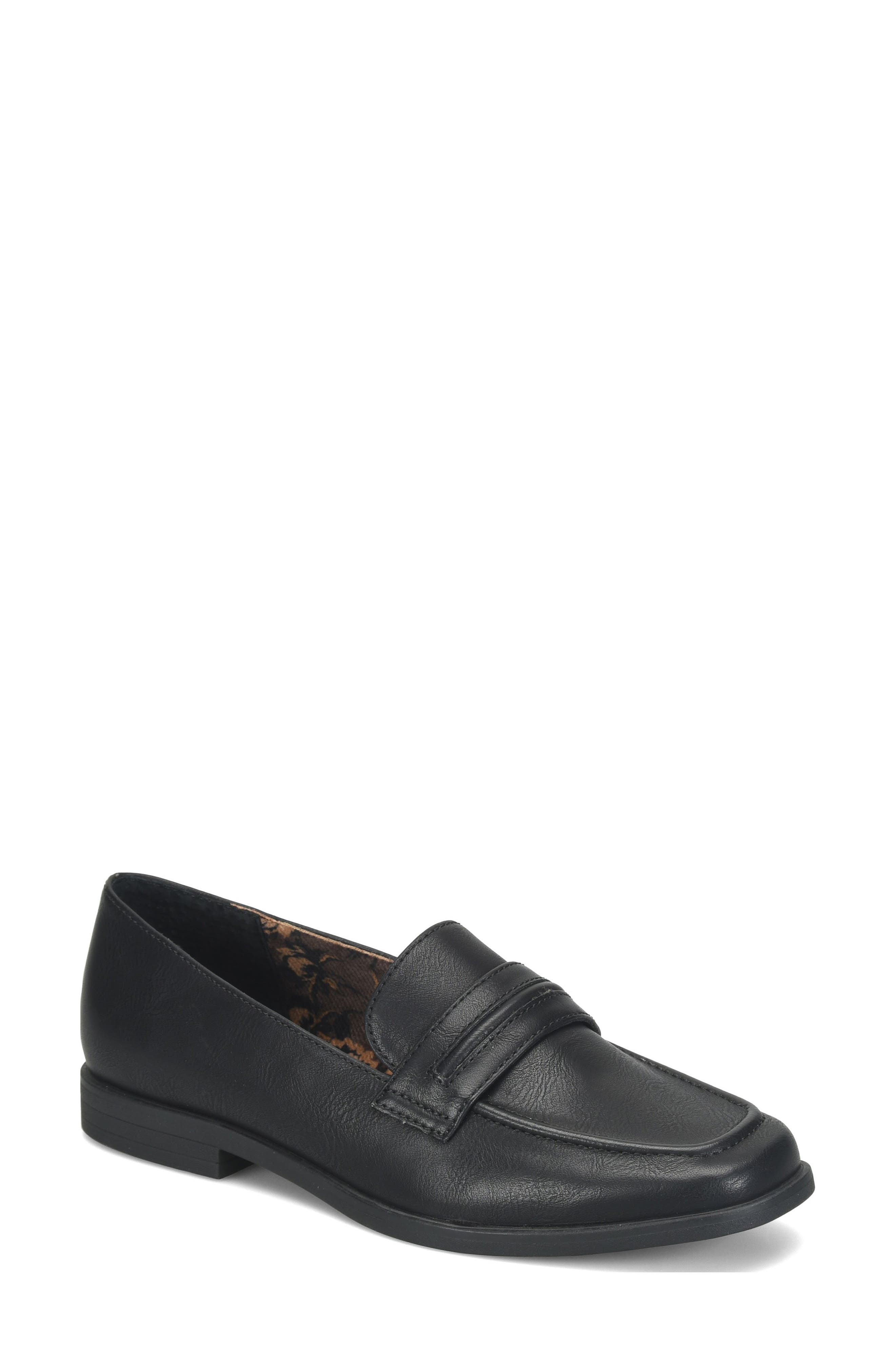 Carabel Faux Leather Loafer, Main, color, BLACK