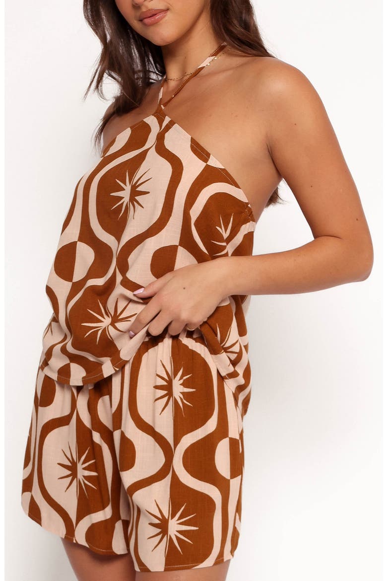 Henri Cotton & Linen Halter Top, Alternate, color, TAN PRINT