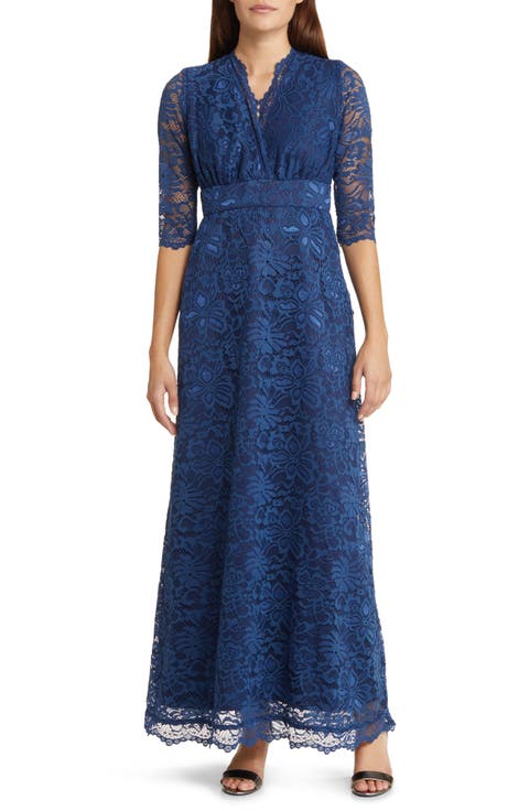 Maria Lace A-Line Evening Gown with Pockets