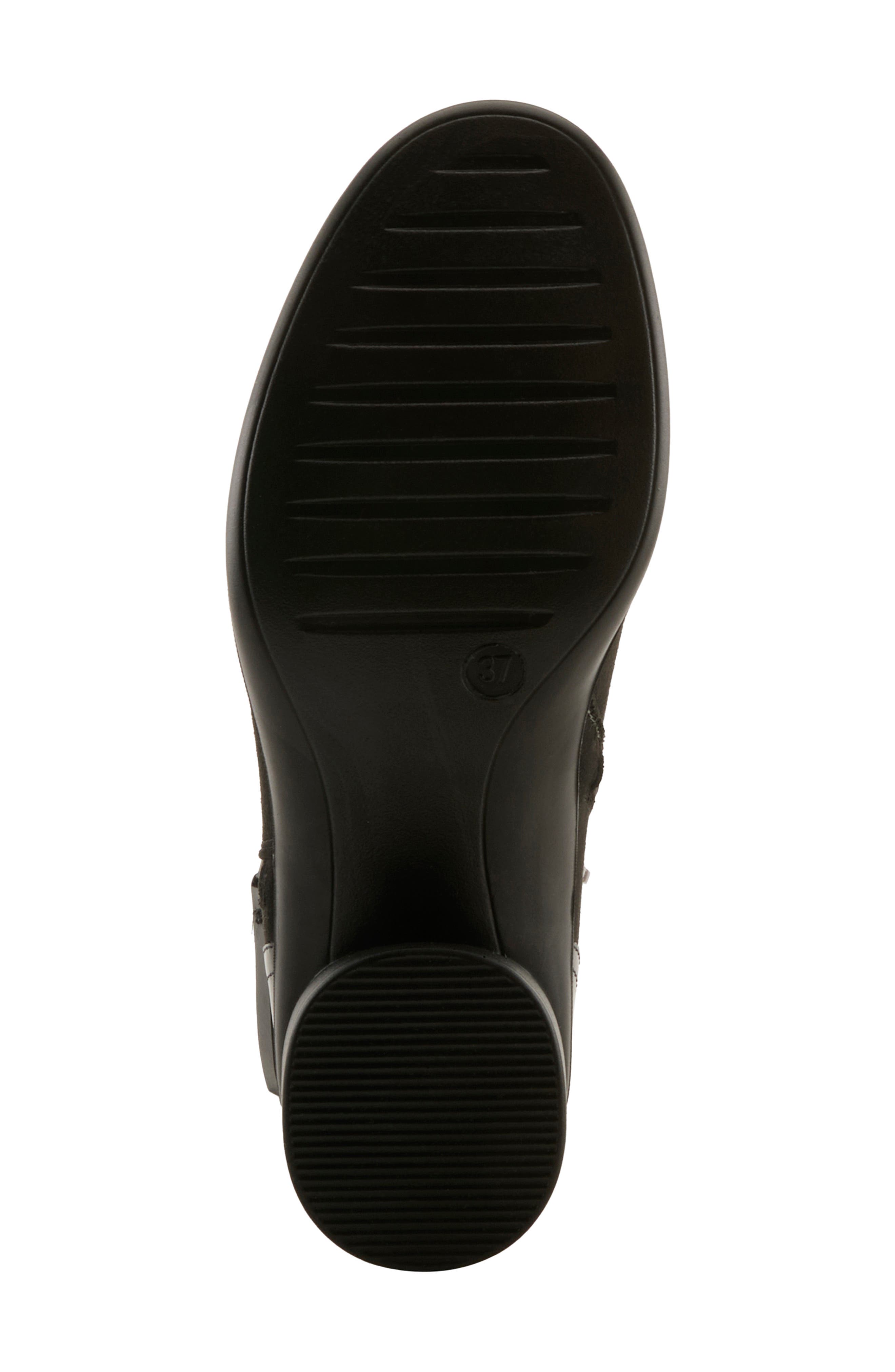 Carawey Block Heel Bootie, Alternate, color, BLACK FAUX SUEDE