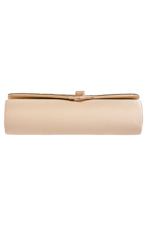 Lady Couture Chic Rhinestone & Satin Envelope Clutch In Gold