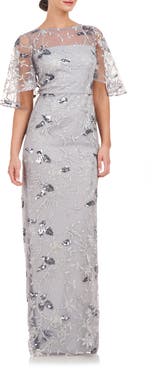 JS Collections Daphne Embroidered Sequin Column Gown