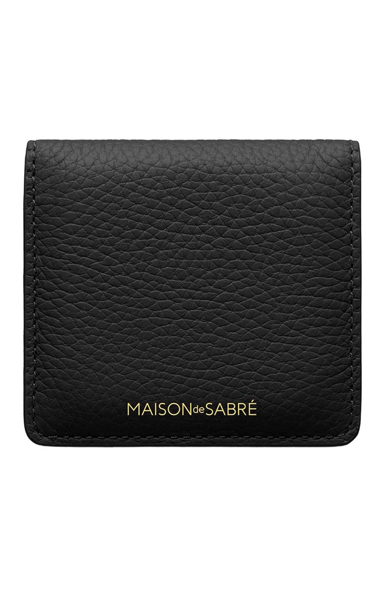 MAISON de SABRÉ Leather Compact Mirror, Main, color, Rouge Noir