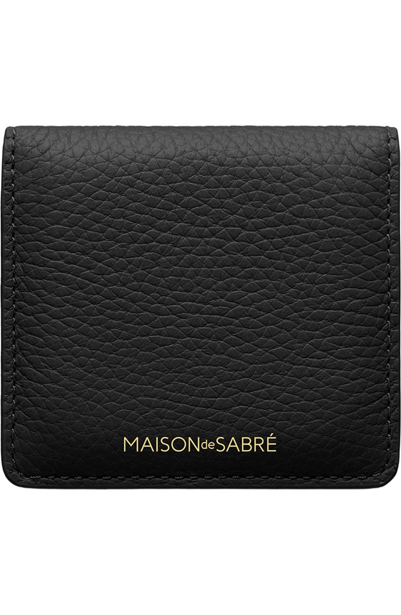 MAISON de SABRÉ Leather Compact Mirror, Main, color, Rouge Noir