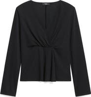Theory Gathered Neck Knit Top