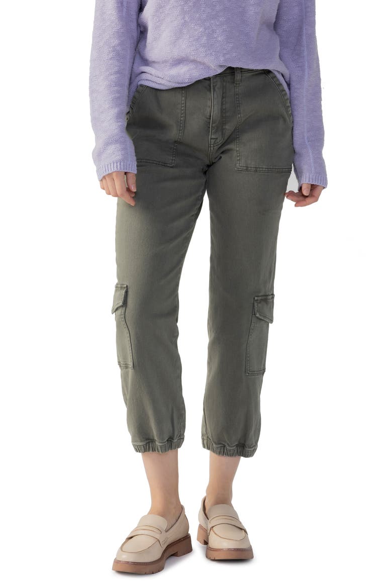 Brooklyn Crop Stretch Cotton Cargo Joggers, Alternate, color, MSGR