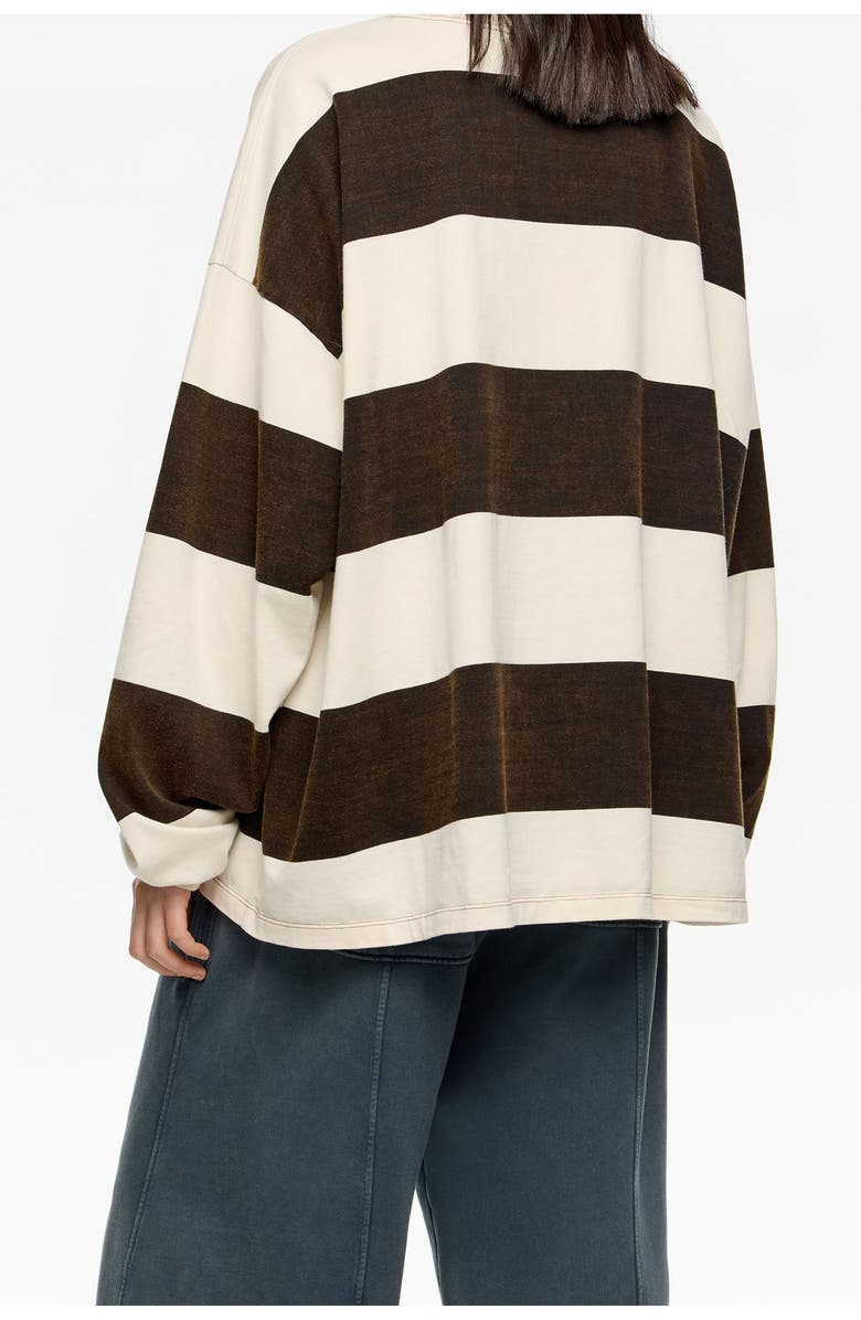 Bimba y Lola Oversize Striped T-Shirt, Alternate, color, Brown