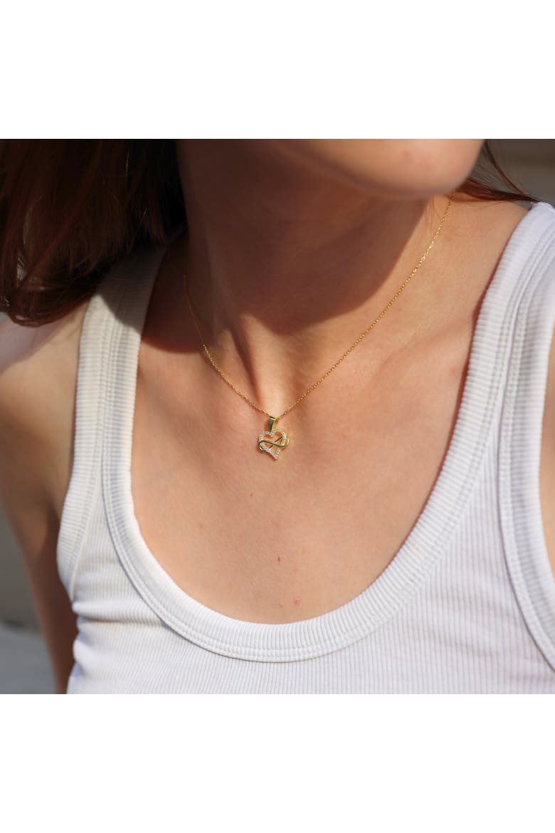 Infinity Heart Love Sterling Silver Pendant Necklace, Alternate, color, Gold