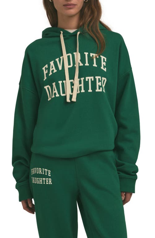 Favorite Daughter The Collegiate Graphic Hoodie In Emerald