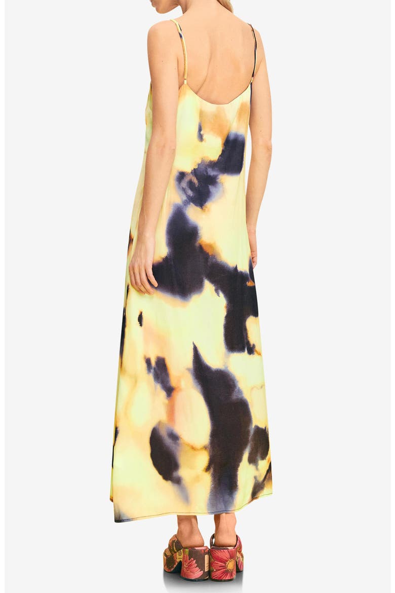 Sleeveless Midi Dress, Alternate, color, BLACK/ YELLOW