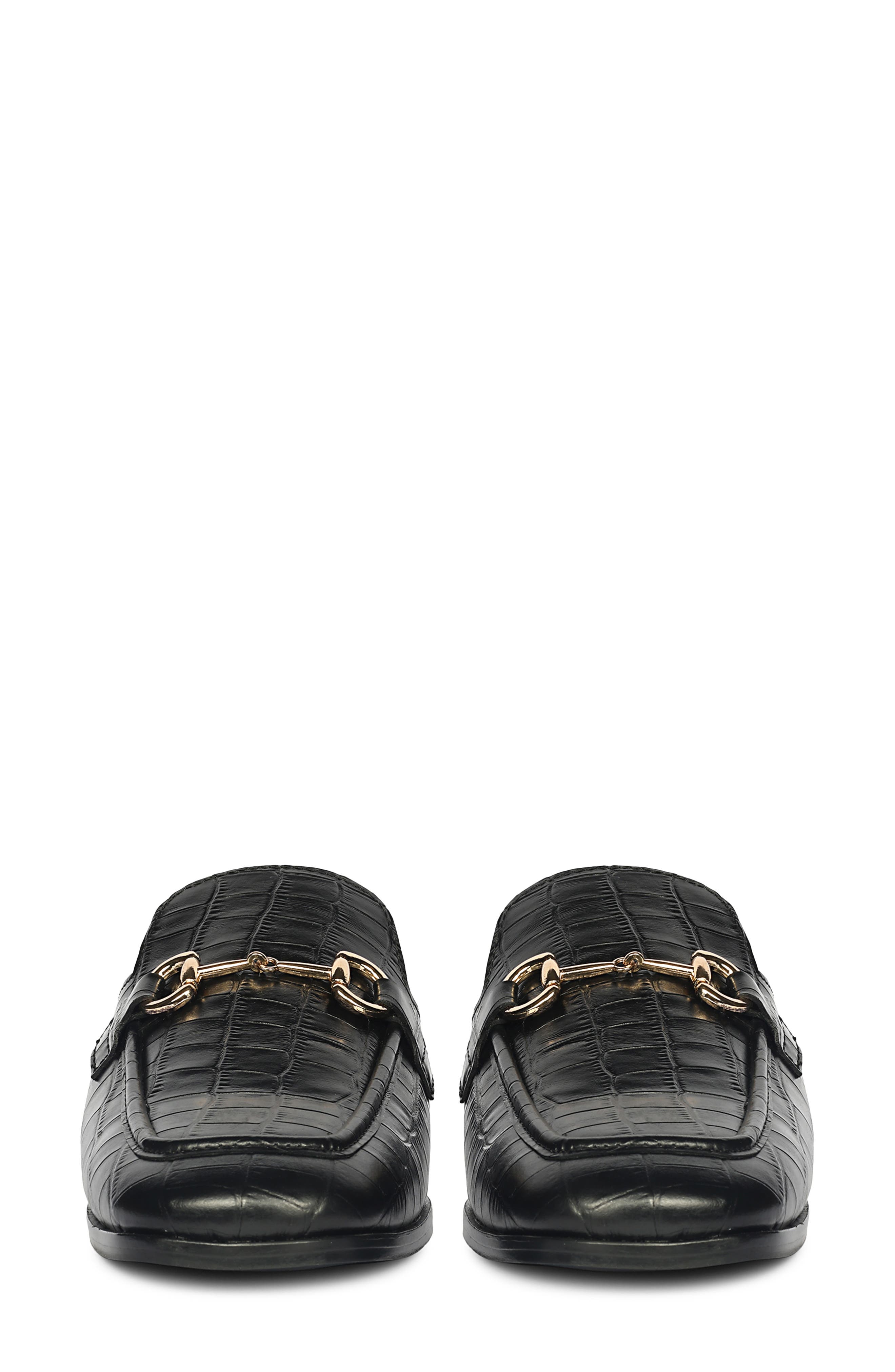 SAINT G Savannah Croc Embossed Mule, Alternate, color, Black