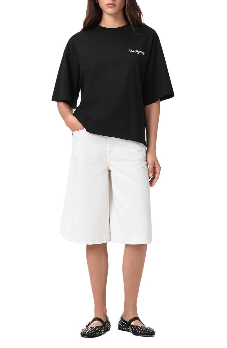 AllSaints Guardian Amelie Oversize Cotton Graphic T-Shirt, Alternate, color, Black