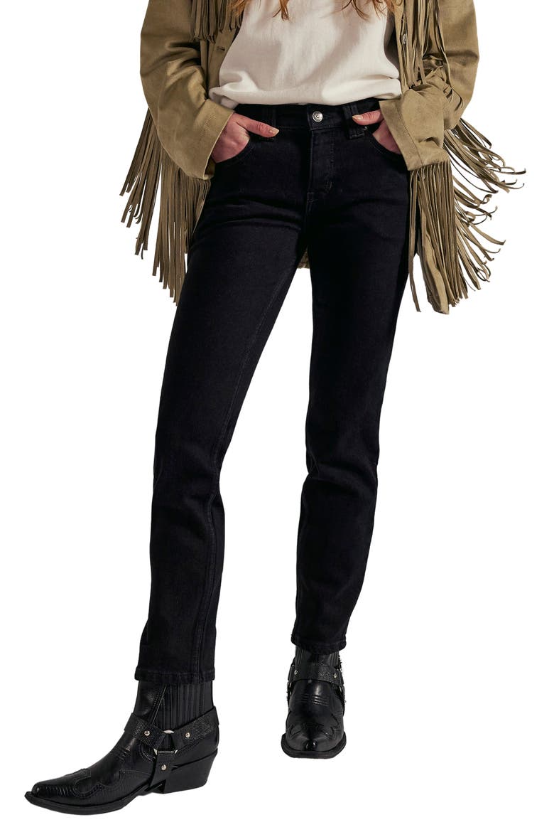 Oracle Slim Straight Leg Jeans, Main, color, JET BLACK
