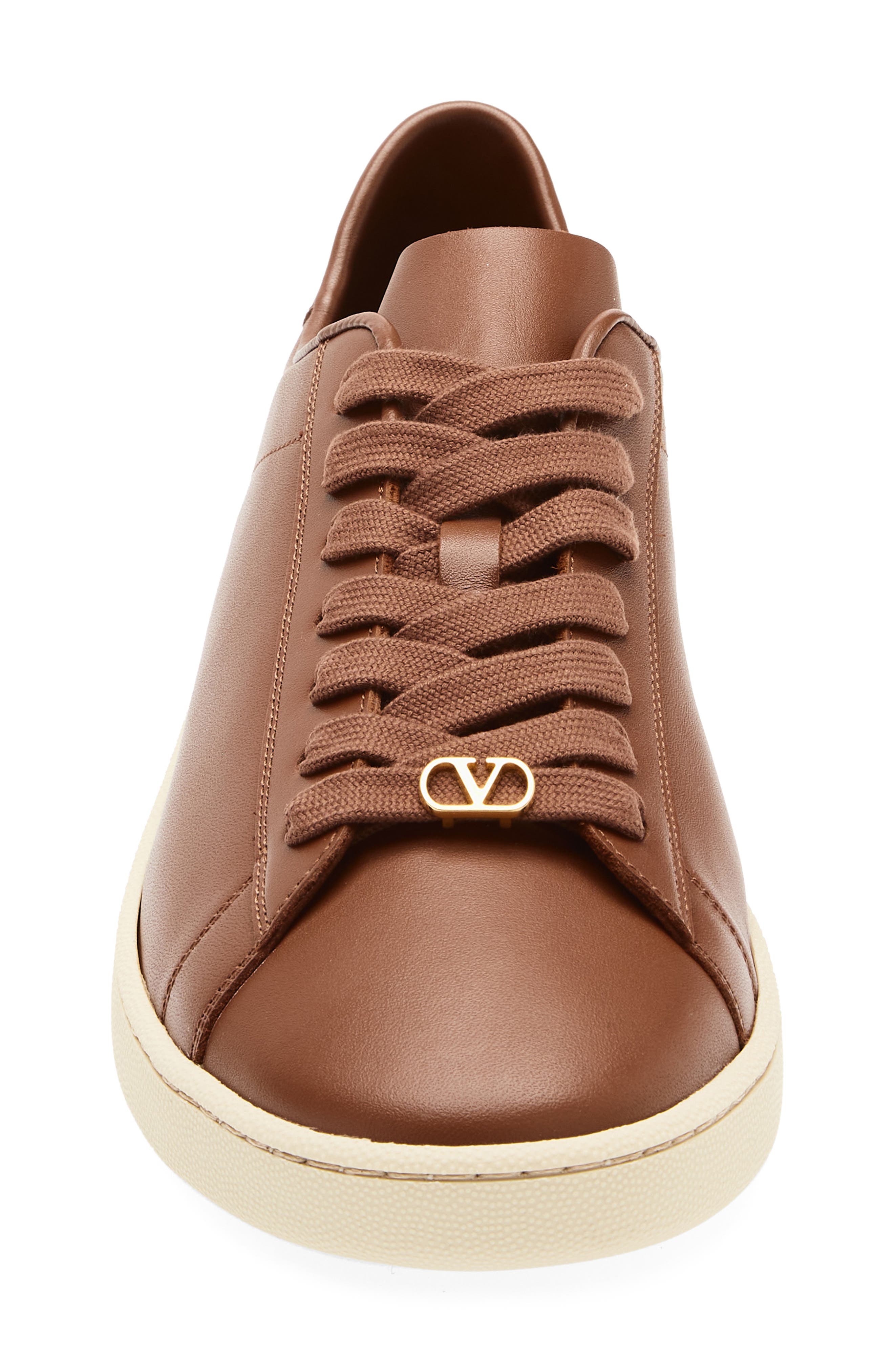 Valentino Garavani Calfskin Leather Sneaker, Alternate, color, Brown Multi