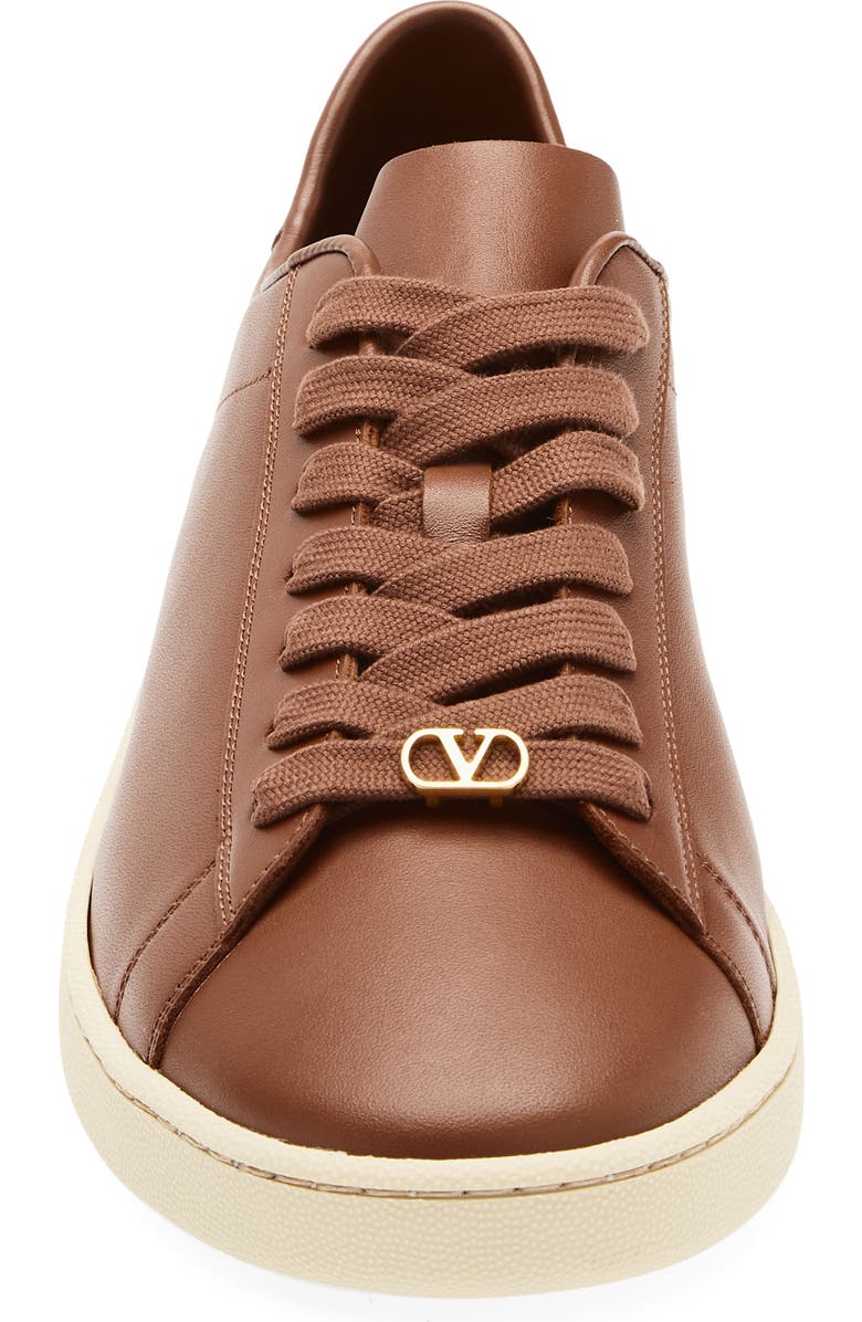 Valentino Garavani Calfskin Leather Sneaker, Alternate, color, Brown Multi