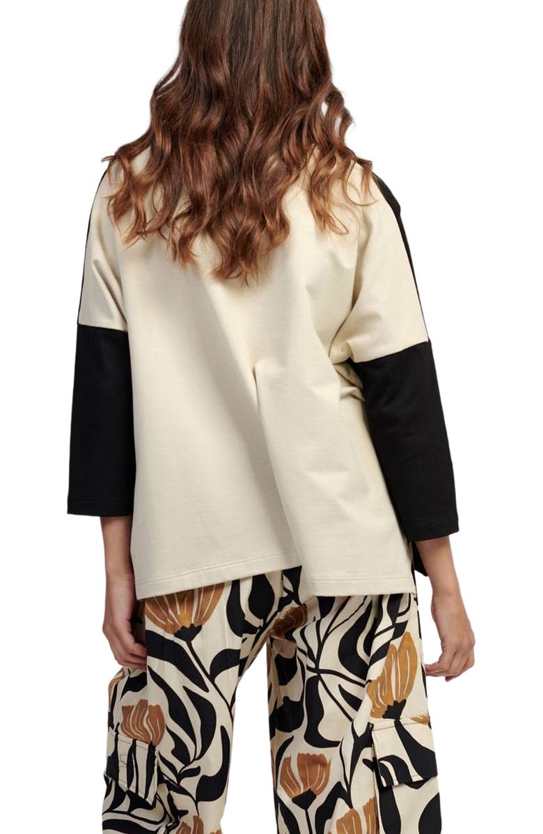 Alembika Boxy tee with contrast tulip print patch pocket, Alternate, color,