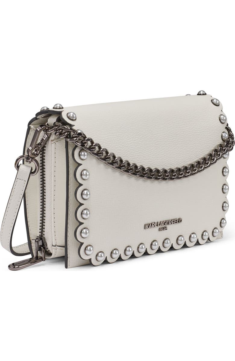 KARL LAGERFELD PARIS Lourdes Crossbody, Alternate, color, Winter White