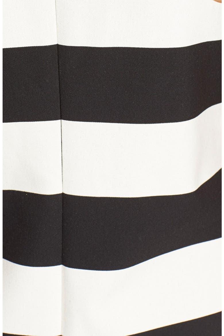 Stripe A-Line Dress, Alternate, color, BLACK/ IVORY