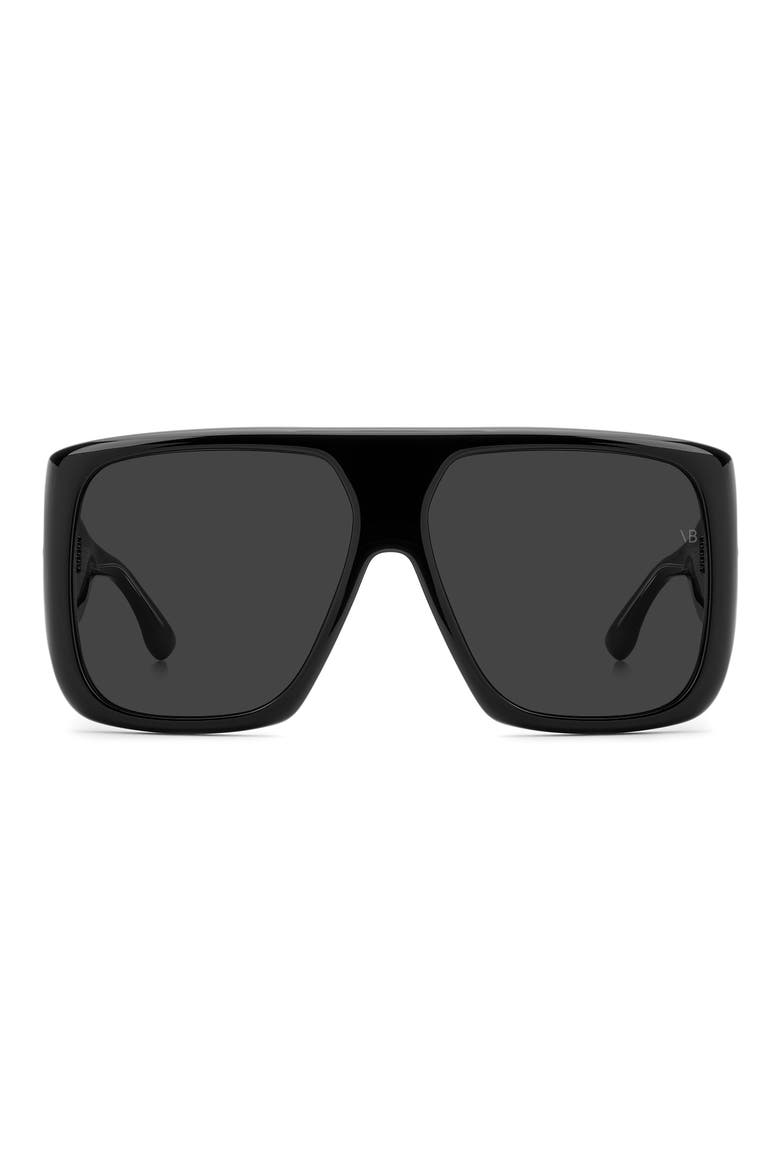 60mm Flat Top Sunglasses, Main, color, BLACK/ GREY