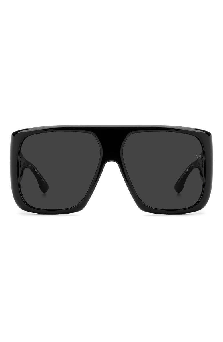 Victoria Beckham 60mm Flat Top Sunglasses, Main, color, Black/ Grey
