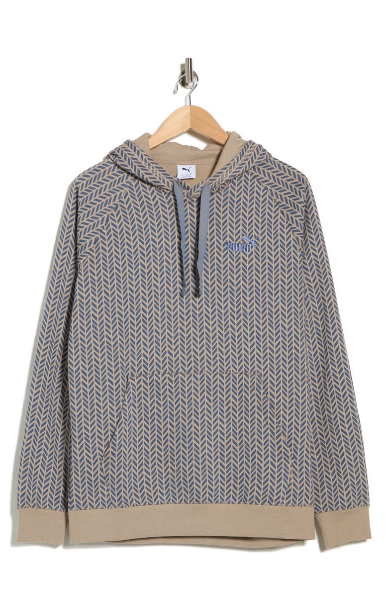 PUMA Essential Herringbone Hoodie, Alternate, color, Ice Coffee