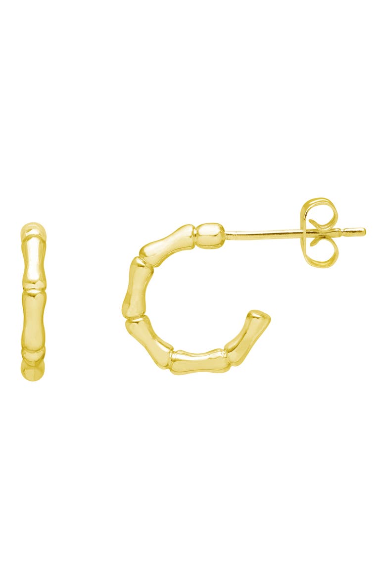 Small Bamboo Link Hoop Earrings, Main, color, GOLD