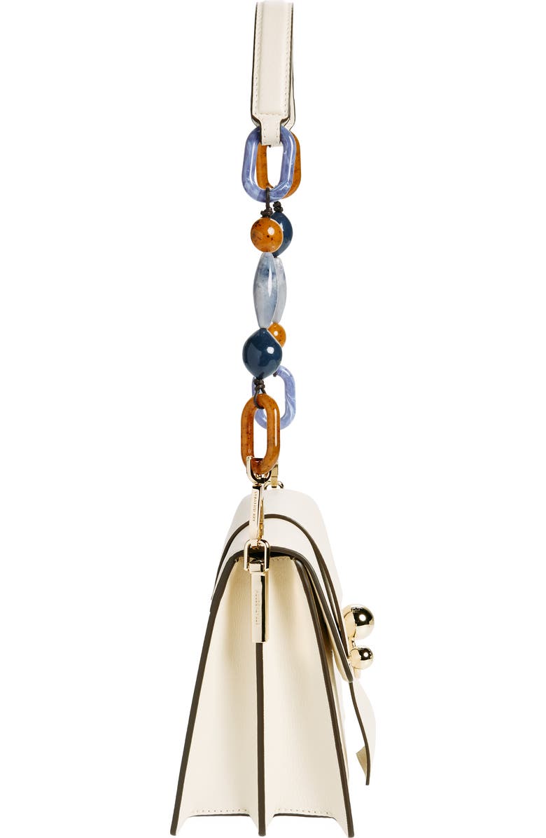 Strathberry Box Crescent Beaded Strap Leather Shoulder Bag, Alternate, color,