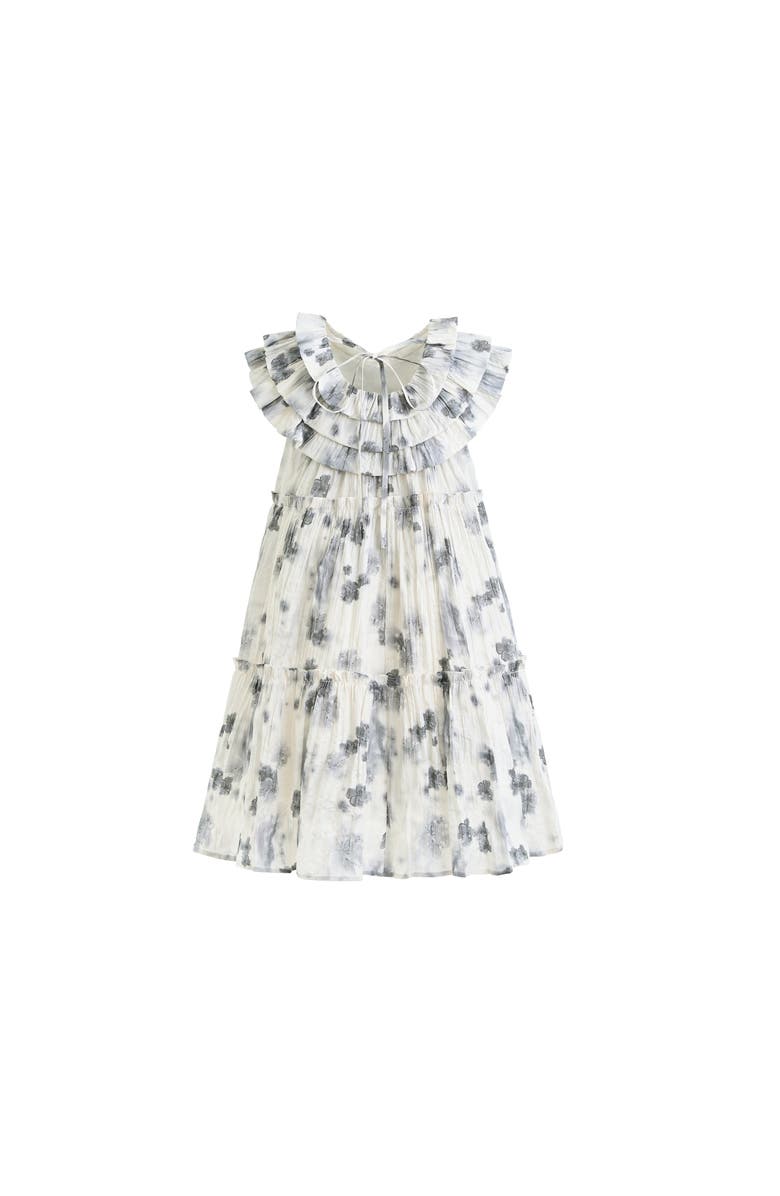 Tulleen Floral Short Sleeve Dress, Alternate, color, Ivory